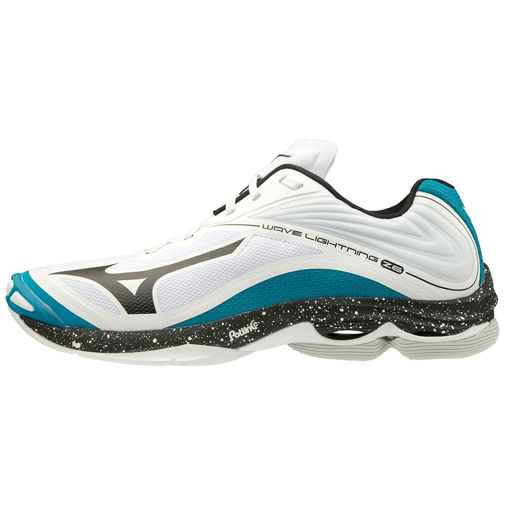 Panske Volejbalove Tenisky Mizuno Wave Lightning Z6 Biele/Čierne/Modre Vypredaj QPJT97568